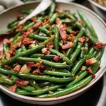 Green Beans with Beef Bacon and Garlic