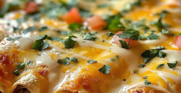 Chicken Enchiladas with Sour Cream White Sauce