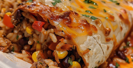 Homemade Beef and Rice Burrito Bake