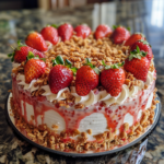 Mother's Day Strawberry Crunch Cake Delight