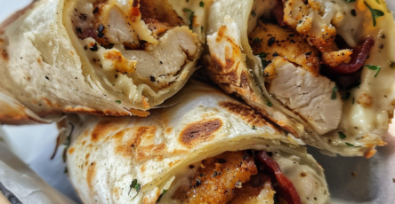 Loaded Melty Chicken Garlic-Parmesan Wraps