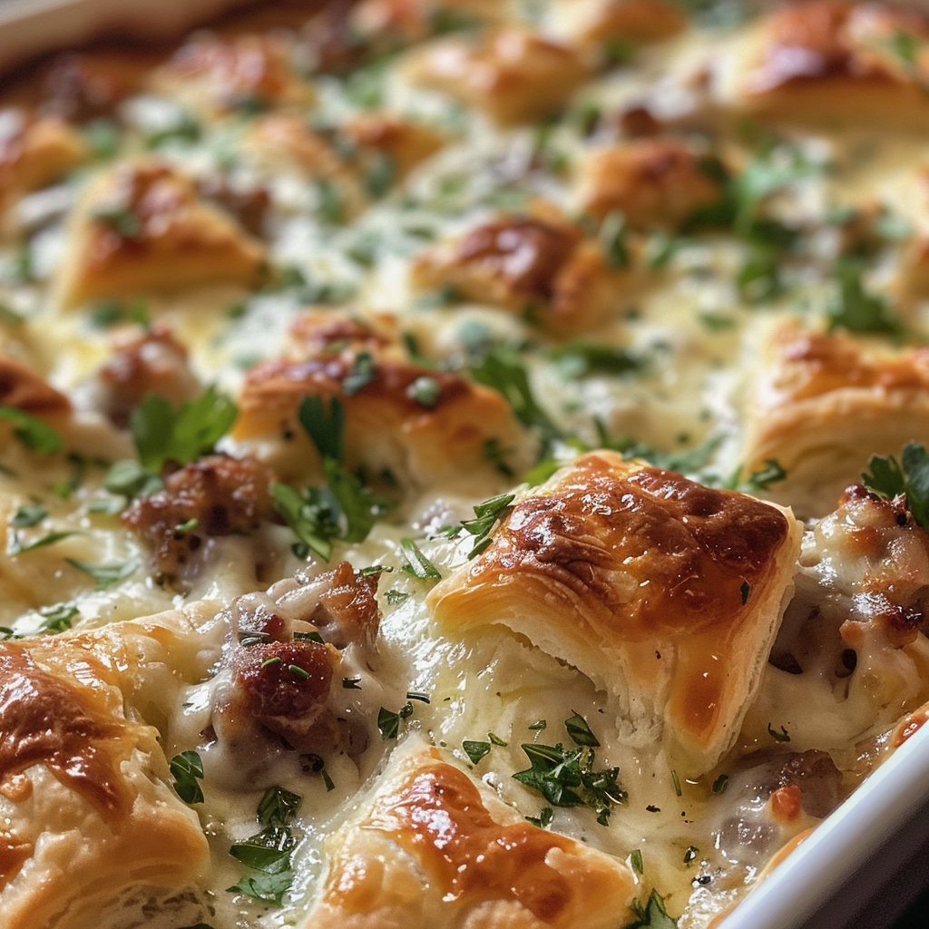 Sausage Cream Cheese Crescent Casserole