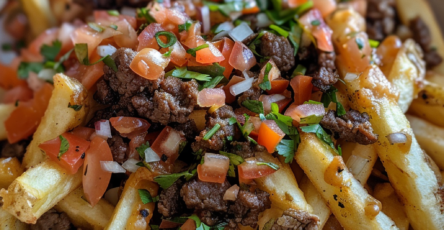 Venison Taco Fries with Crispy Tortilla Strips