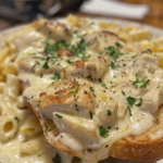 Chicken Alfredo Boats