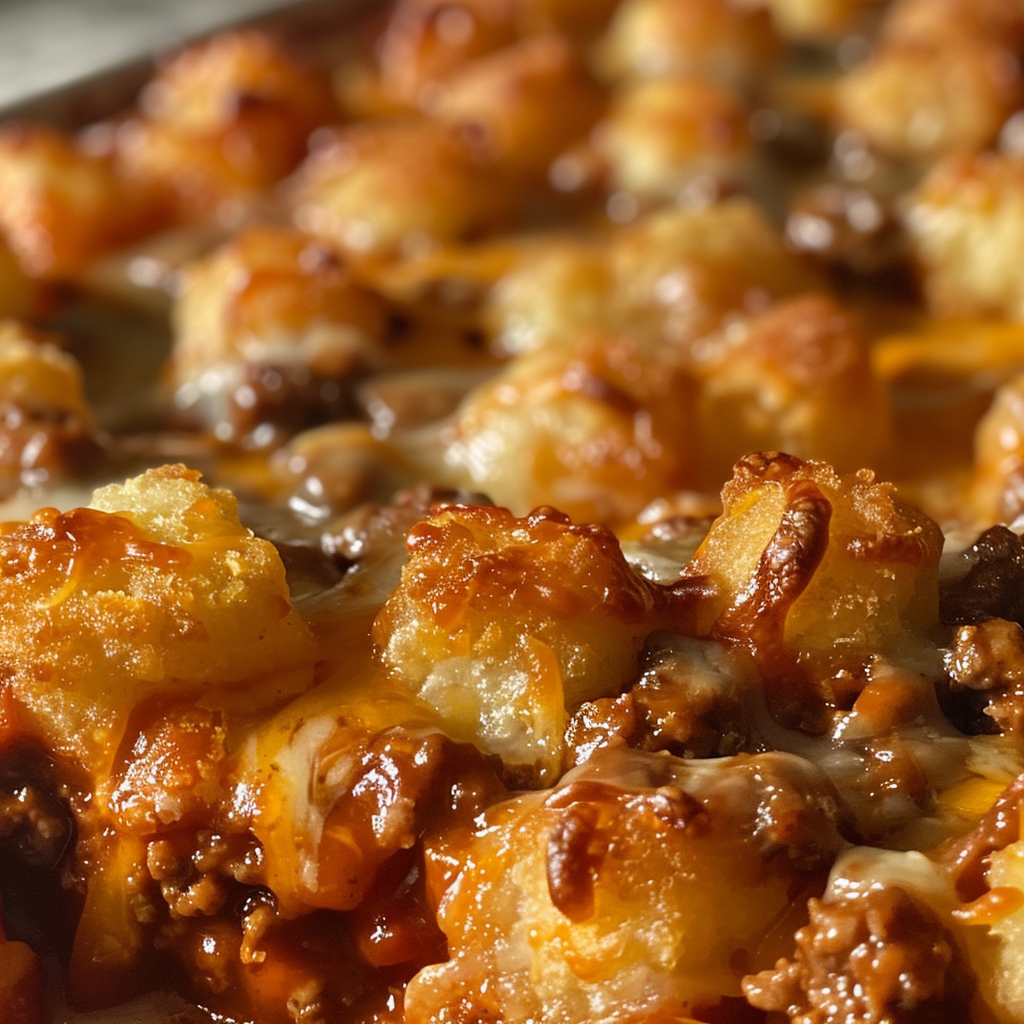 Tater Tot Topped Sloppy Joe Casserole