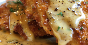 Pretzel Chicken with Mustard-Cheddar Sauce