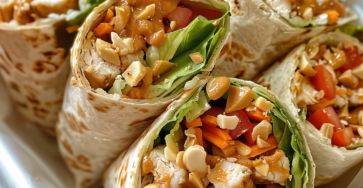 Crunchy Thai Peanut Chicken Wraps