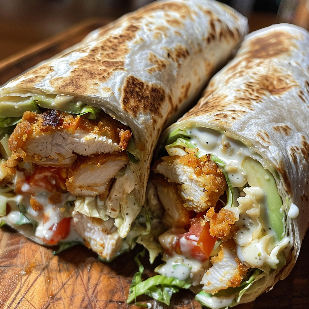 Crispy Chicken Avocado Ranch Wrap