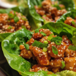 Sticky Sesame Chicken Lettuce Wraps