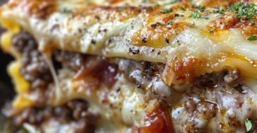 Parmesan Garlic Beef Cheeseburger Lasagna