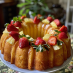 Tropical Strawberry Pineapple Pound Cake Delight