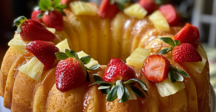 Tropical Strawberry Pineapple Pound Cake Delight