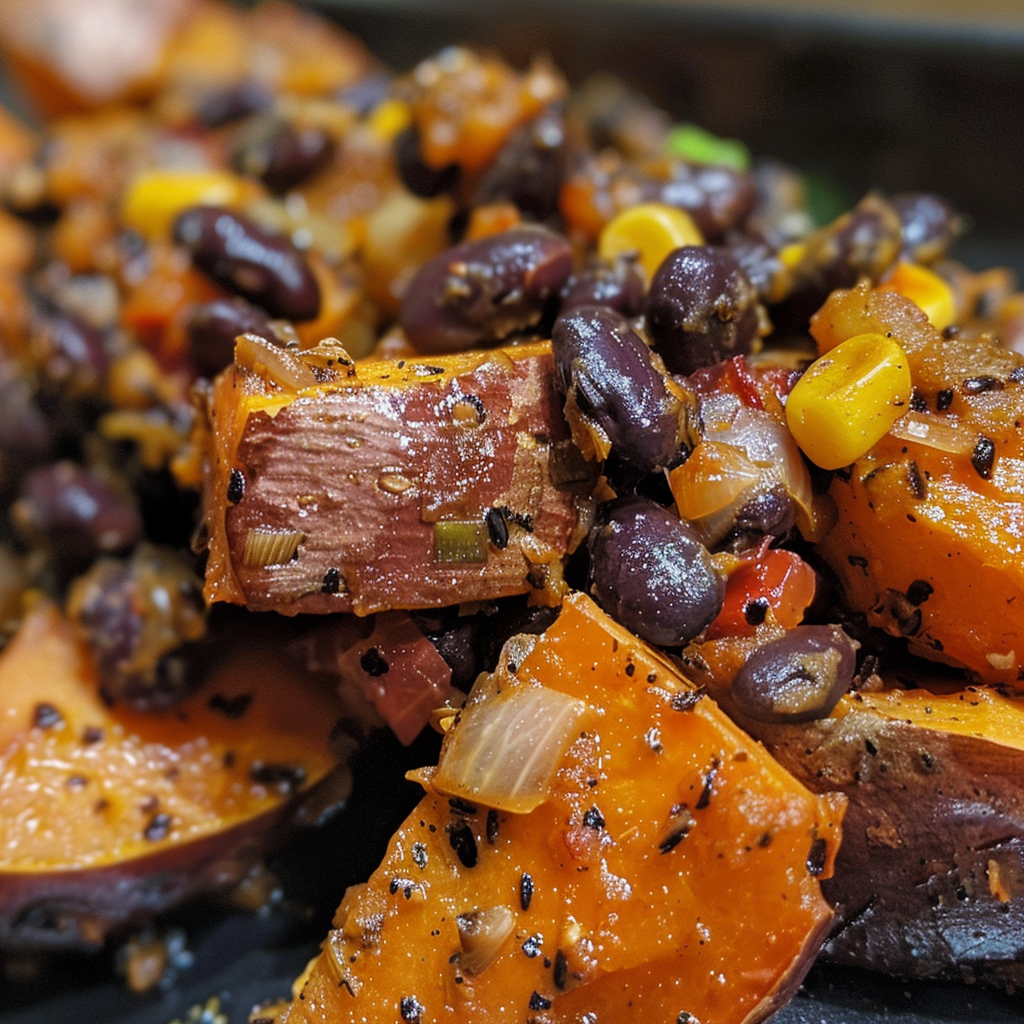 Healthy Sweet Potato Black Bean Bake