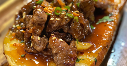 Hot Honey Beef Sweet Potato Boat