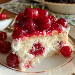 3-Ingredient Cherry Angel Cloud Cake