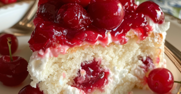 3-Ingredient Cherry Angel Cloud Cake