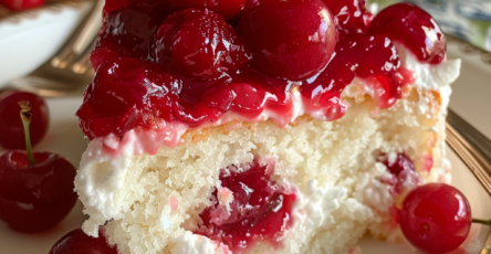 3-Ingredient Cherry Angel Cloud Cake