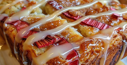 Lemon Rhubarb Loaf with Glaze