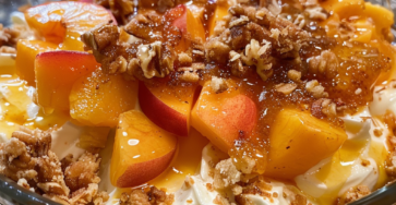Peach Cobbler Cheesecake Fruit Salad