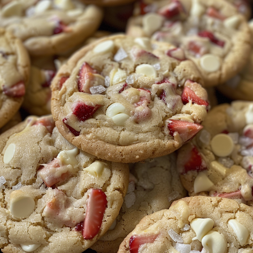 Strawberry White Chocolate Cake Mix Cookies