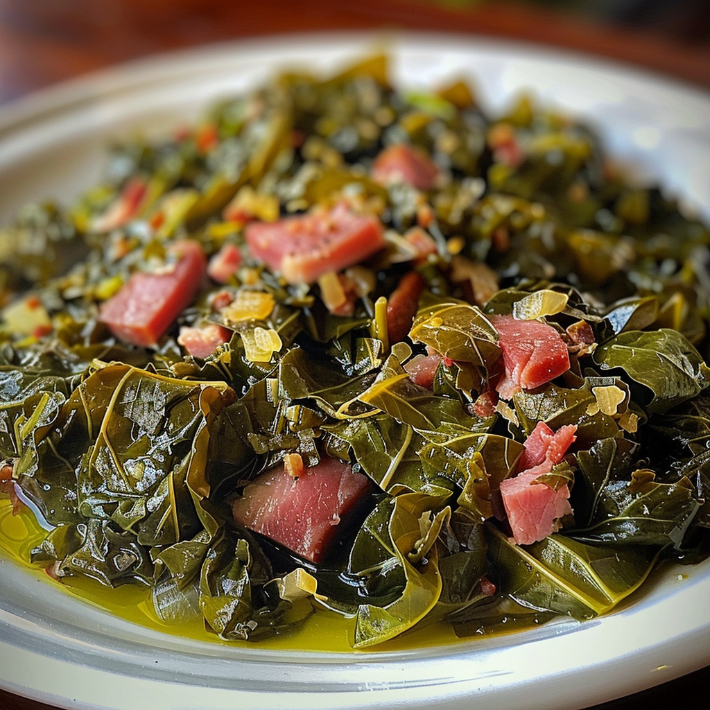 Collard Greens with Smoked Ham Hocks