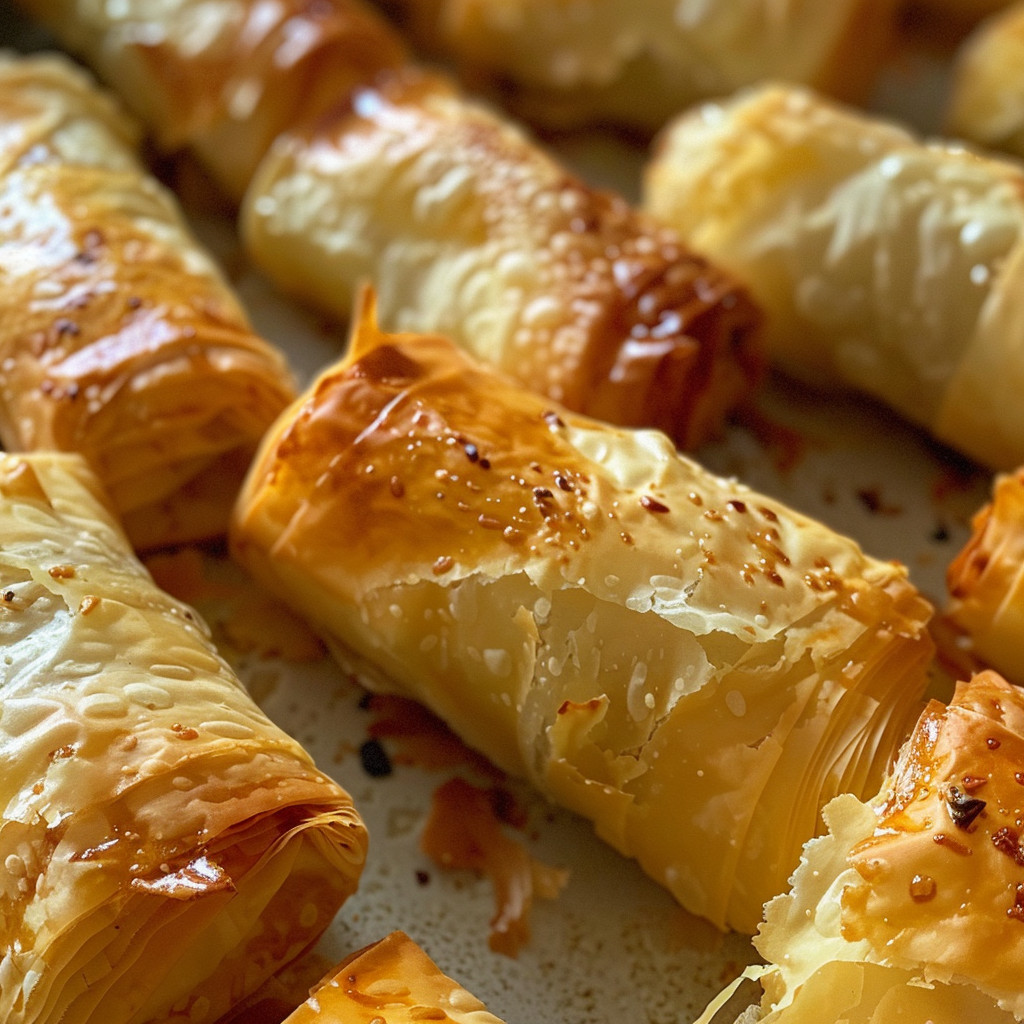 Bourekakia (Greek Cheese-Filled Phyllo Rolls)