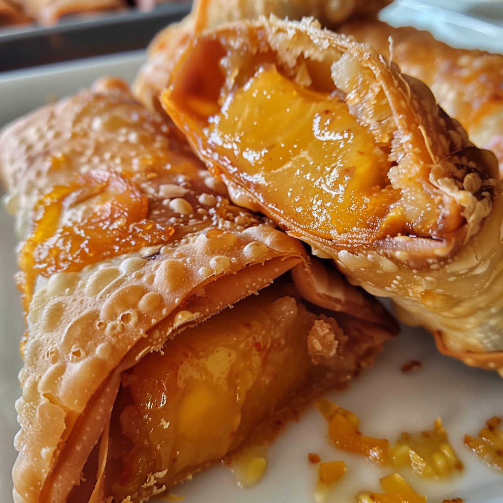 Peach Cobbler Egg Rolls