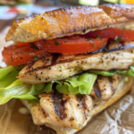 Garlic Butter Lettuce Tomato and Grilled Chicken Sandwich