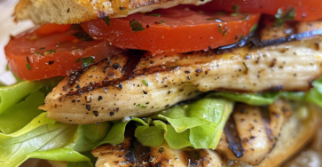 Garlic Butter Lettuce Tomato and Grilled Chicken Sandwich