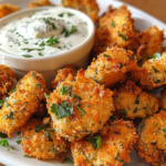 Crispy Cheesy Herb Bites with Creamy Dip