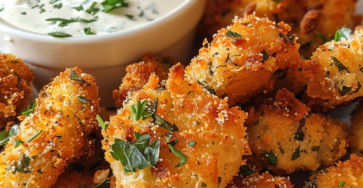 Crispy Cheesy Herb Bites with Creamy Dip