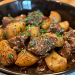 Slow Cooker Garlic Butter Beef and Potatoes