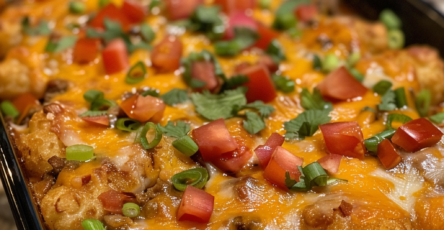 Loaded Beef Taco Tater Tot Casserole