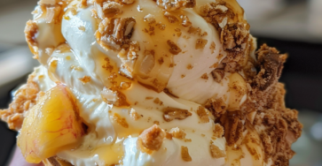 Peach Cobbler Cheesecake Cones