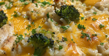 One Pot Cheesy Chicken Broccoli Rice Casserole