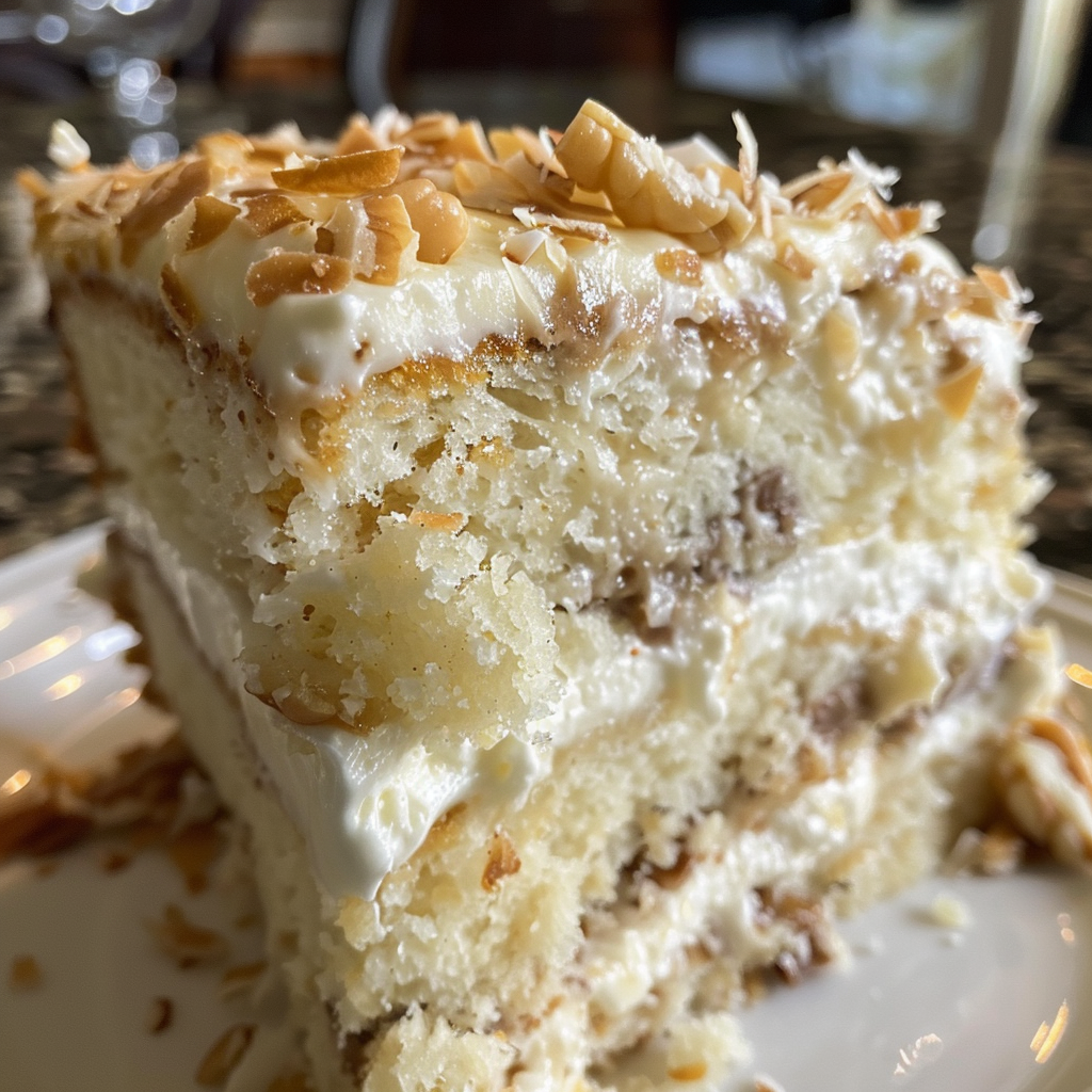 White German Chocolate Cake with Cheesecake Center