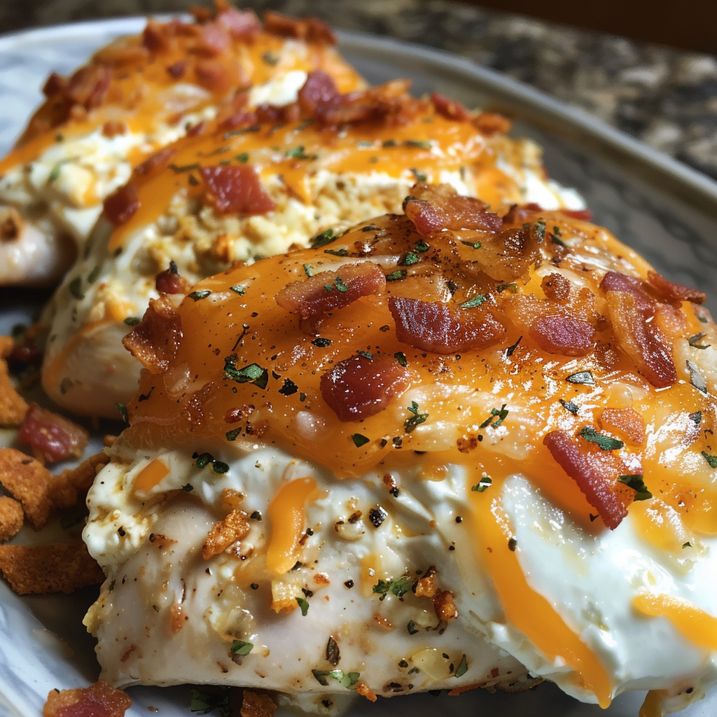 Cream Cheese and Bacon Stuffed Doritos Chicken