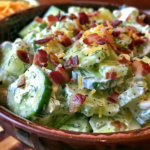 Creamy Bacon Cucumber Salad