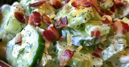 Creamy Bacon Cucumber Salad