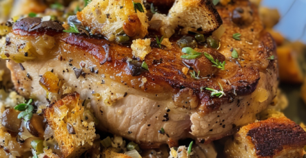 4-Ingredient Slow Cooker Pork Chops and Stuffing