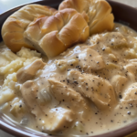Easy Slow Cooker Chicken Gravy Bowl