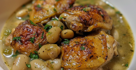 Slow Cooker Depression-Era Chicken and Lima Beans
