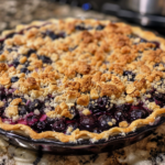 Blueberry Crumble Cream Pie