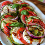 Fresh Cucumber Caprese Salad