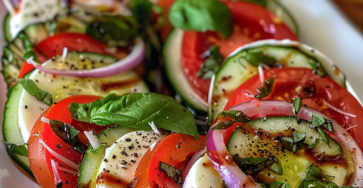 Fresh Cucumber Caprese Salad