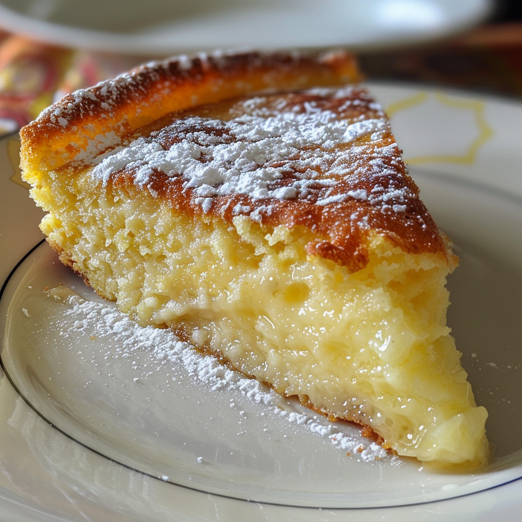Italian Grandma's Lemon Custard Cake - Light Creamy & Classic Dessert