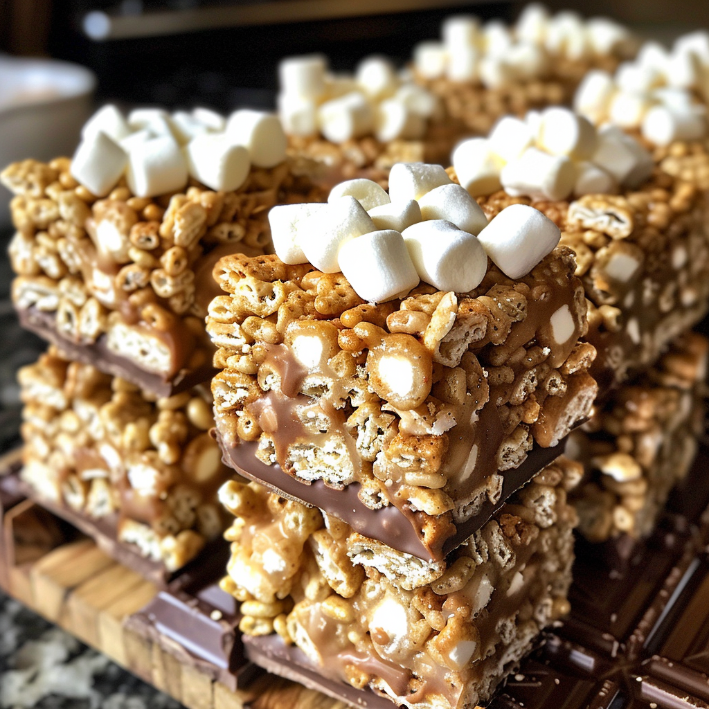 Rolled S'mores Rice Krispie Treats