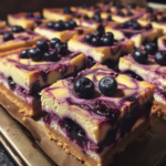 The Best Blueberry Swirl Cheesecake Bars