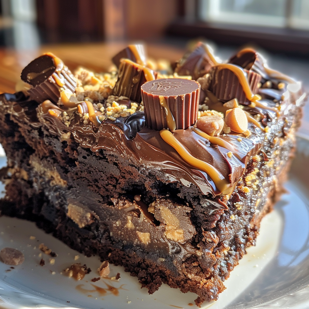 Easy Peanut Butter Chocolate Cup Dump Cake
