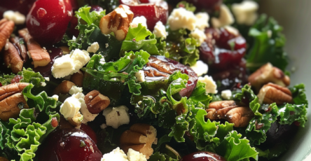 Cherry, Goat Cheese & Toasted Pecan Kale Salad